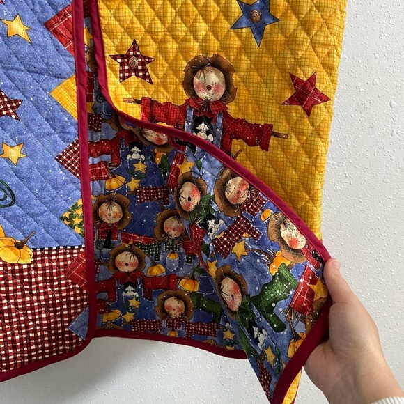 Handmade Reversible Fall Patchwork Quilted Vest - Picture 2 of 5